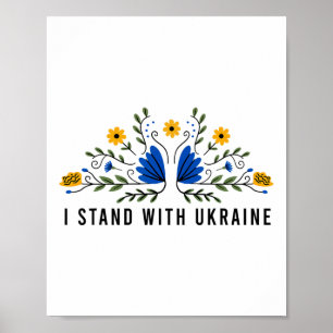 Poster Eu Apoio a Ucrânia Bandeira da Ucrânia Girassol Vi