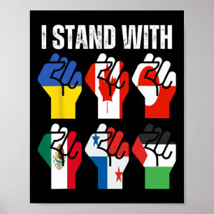 Poster Eu Apoio a Ucrânia Canadá Groenlândia México Panam
