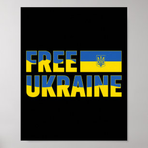 Poster Eu Apoio a Ucrânia Fica Com a Ucrânia Bandeira Ucr