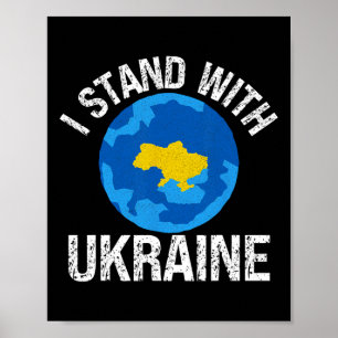 Poster Eu Apoio a Ucrânia Mapa Mundial de Apoio Apoio Ucr