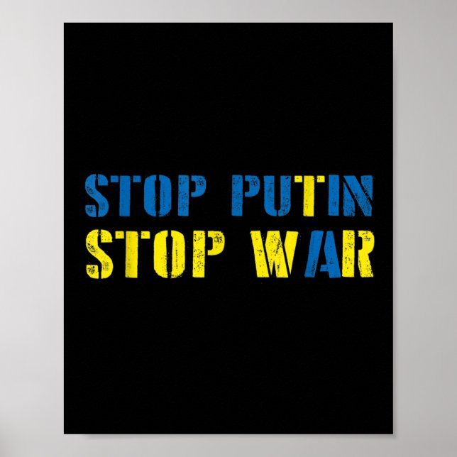 Poster Eu Apoio A Ucrânia Para Putin Parar A Guerra (Frente)