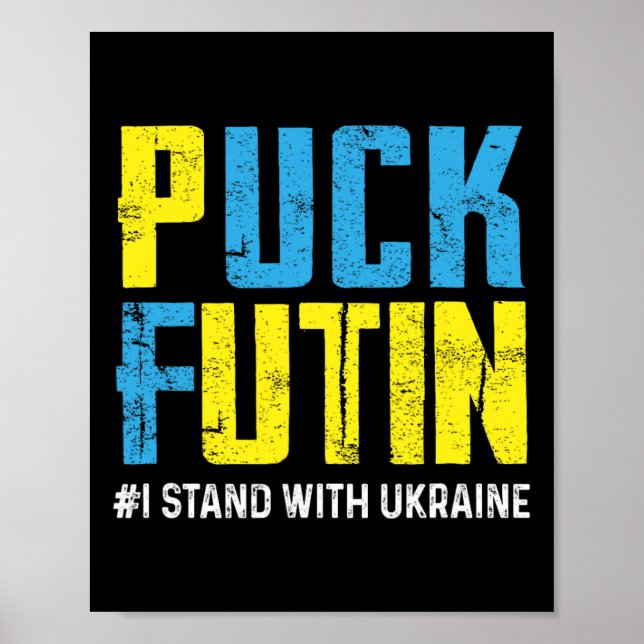 Poster Eu Apoio a Ucrânia Pare Putin Ucrânia Ucraniano S (Frente)