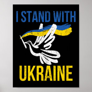 Poster Eu Apoio a Ucrânia Pombo da Paz Pró-ucrania