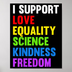 Poster Eu Apoio Igualdade Amor Ciência Direitos Humanos B