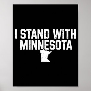 Poster Eu Apoio Minnesota Vintage Mapa Do Estado Mn Orgul