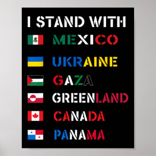 Poster Eu Apoio o Canadá Groenlândia México Panamá Gaza U