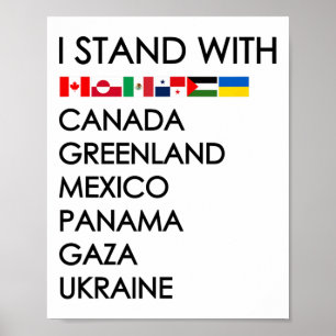 Poster Eu Apoio O Canadá Groenlândia México Panamá Gaza U