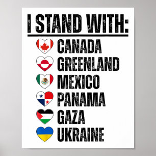 Poster Eu Apoio O Canadá Groenlândia México Panamá Gaza U