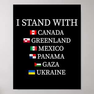 Poster Eu Apoio O Canadá Groenlândia México Panamá Gaza U