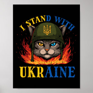Poster Eu Apoio o Gato Soldado da Ucrânia Mulheres U