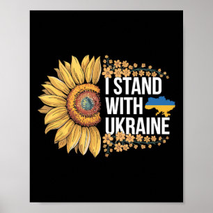 Poster Eu Apoio o Girassol da Ucrânia Paz na Ucrânia Supo