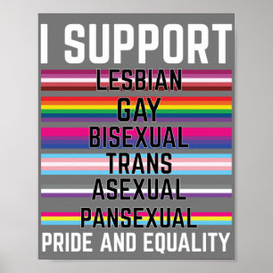 Poster Eu apoio o painel assexual trans bissexual e Gay d