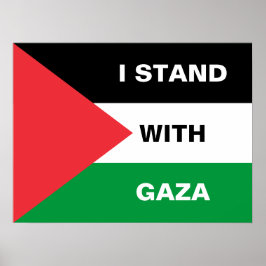 Poster Eu apoio o texto personalizado de Gaza, a bandeira