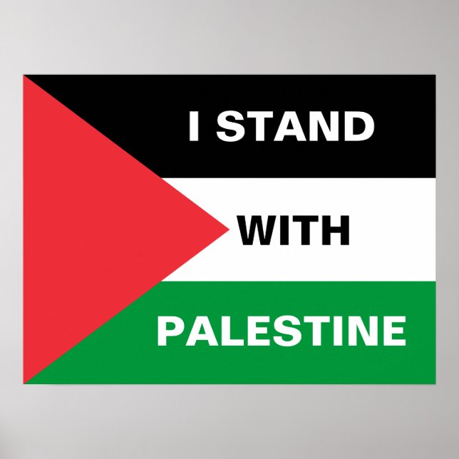 Poster Eu apoio o texto personalizado palestiniano bandei (Frente)