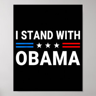 Poster Eu Apoio Obama Bandeira Americana EUA Apoiador de