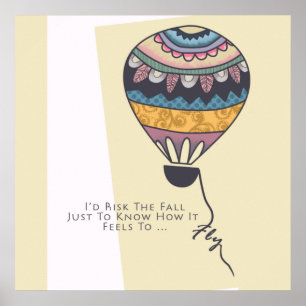 Pôster Eu arriscaria as citações inspiradores da queda