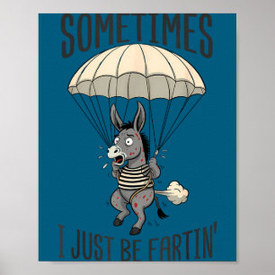 Poster Eu às vezes meme de burro que peida