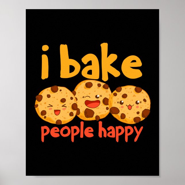 Poster Eu Assar Pessoas Happy Baker Cookie (Frente)