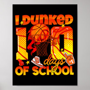 Poster Eu Basquete Dunked100 Dias Aluno da Escola