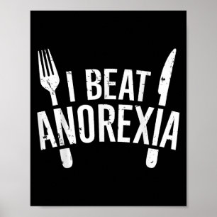 Poster Eu Bato A Anorexia Sensibilização Engraçada, Peque