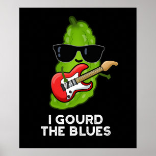 Poster Eu Chorei O Blues Engraçado Veggie Pun Dark BG