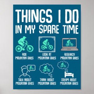 Poster Eu Coisas Bicicleta de Montanha Tempo Livre