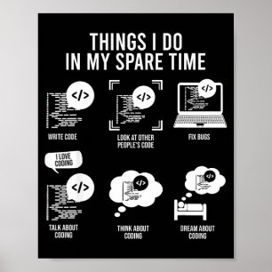Poster Eu Coisas Cientista de Computador em Tempo Livre