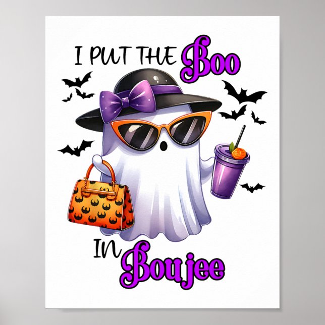 Poster Eu Coloquei O Boo Em Boujee Cute Ghost Halloween S (Frente)