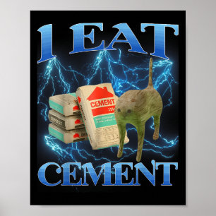 Poster Eu Comi Cimento Engraçado Memória De Gato Na Inter
