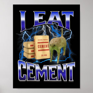 Poster Eu Comi Cimento Engraçado Memória De Gato Na Inter