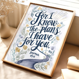 Poster Eu Conheço os Planos que Tenho: Jeremias 29:11 Art