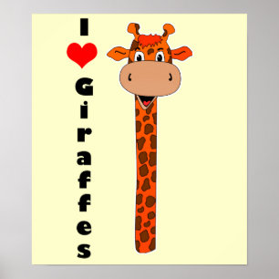 Poster Eu coração girafa
