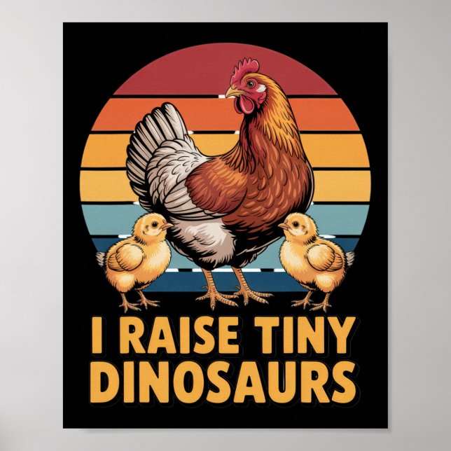 Poster Eu Crio Dinossauros Minúsculos Amante de Frango Fa (Frente)