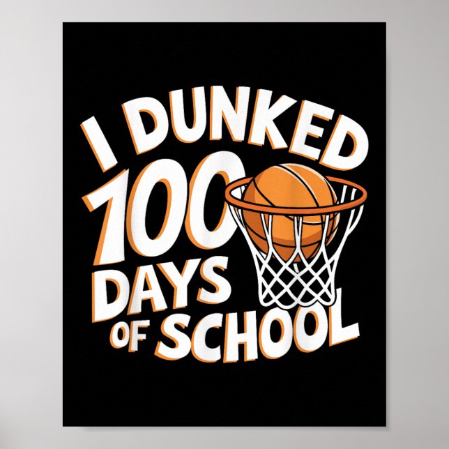 Poster Eu Dava 100 Dias De Basquete Escolar _ 100º Dia (Frente)