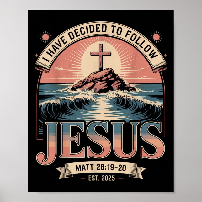 Poster Eu Decidi Seguir Jesus Camisa 2025 Batizado (Frente)