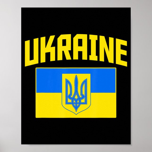 Poster Eu Defendo A Ucrânia Levantando A Mão Ukrai (Frente)
