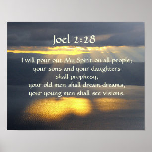 Poster Eu derramarei para fora meu espírito Joel 2 28,