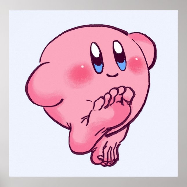 Poster Eu desenhar que o kirby com pés me amaldiçoe. (Frente)