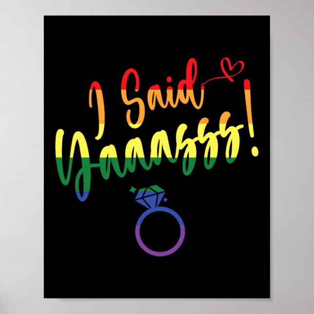Poster Eu Disse Sim Gay Lgbtq Orgulho Rainbow Grot Bachel (Frente)