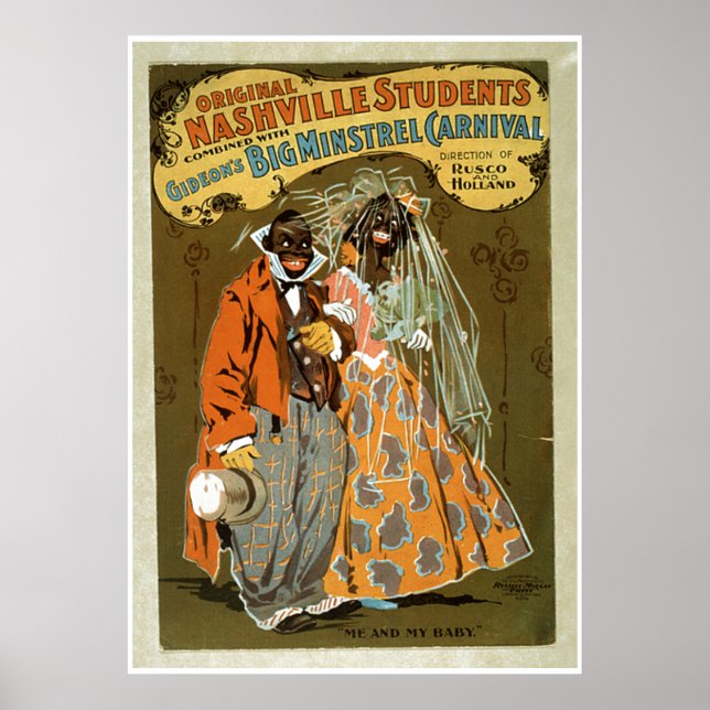 Poster "Eu e o meu bebê" - "Vintage Big Minstrel Carnival (Frente)