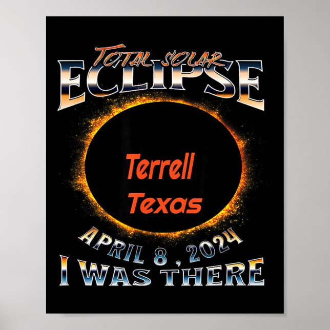 Poster Eu Eclipse Solar Terrell Texas Lá (Frente)