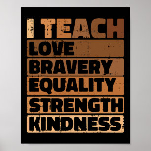Poster Eu Ensino Amor Coragem Igualdade Mês da História N