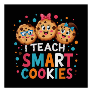 Pôster Eu Ensino Biscoitos Inteligentes Professor de Volt