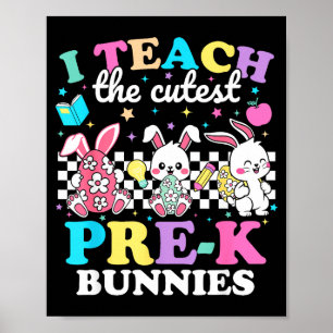 Poster Eu Ensino Os Coelhinhos De Pré-k Mais Fofos Camise