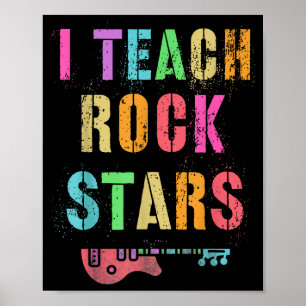 Poster Eu Ensino Vibrações de Banda de Rockstars Professo