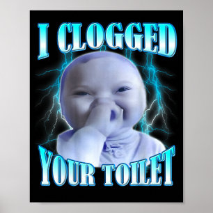 Poster Eu entupi seu vaso sanitário meme engraçado de beb