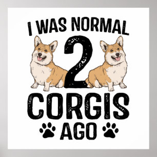 Poster Eu Era Normal 2 Corgis Atrás Cachorro
