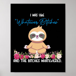 Poster Eu Era Tipo Qualquer Coisa Camiseta Preguiça Yoga 