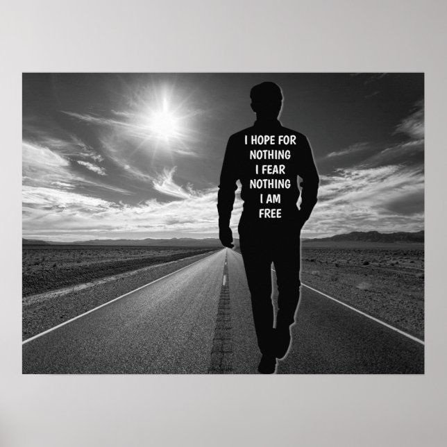 Poster Eu espero por nada de citação motivacional (Frente)