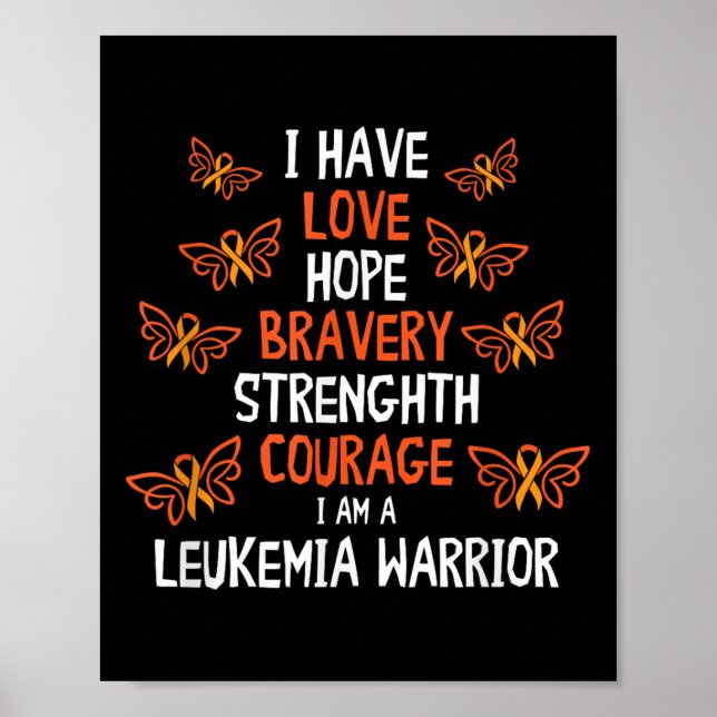 Poster Eu Espero que Bravery Leukemia Considere Laranja (Frente)